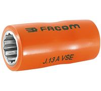 FACOM J.8Avse Series J.Avse Vse Series Insulated 3/8" Socket, 12-Point, 1.000V, 17 mm Diameter, 43 mm Length