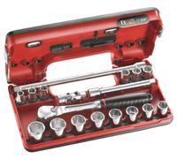 Facom JL.DBOX1 Hexagon Socket Set in Detection Box, 8mm-22mm, 3/8" Square Drive, 18 Pieces