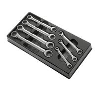 FACOM MOD.64J7 MOD.64 Metric Straight Ratchet Ring Wrench Set in Heat Formed Tray