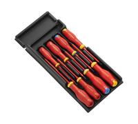 FACOM - Set of 8 1000V Insulated Protwist Screwdrivers - MOD.AT1VE - Suitable for Handmaids - Ergonomic Two-Tone Handle - Comfort of Use - Complete Set - Hand Tools for Workshop