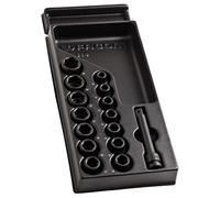 Facom 15 Piece 1/2" Drive Hexagon Impact Socket Set Metric in Module Tray