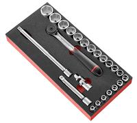 Facom MODM.S161-36 1/2" Drive Metric 6 Point Socket Foam Module Set 8-32mm