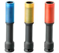 Facom NSI.3EL 1/2 Inch Special Impact Socket Spanner Set 3 Lengths (17-19-21 mm) Extra Long 1 Piece
