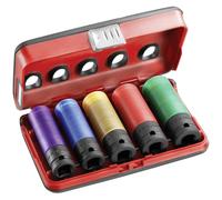 Facom 5 Piece 1/2" Drive Alloy Wheel Socket Set Metric 1/2"