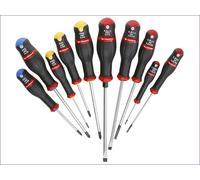 Facom ProTwist 10 Piece Slotted, Phillips® & Pozidriv® Screwdriver Set ANW.J10PB