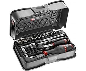 Facom R.161-5P12 12-Point Socket Set, Multicoloured, 1/4", Set of 31 Pieces