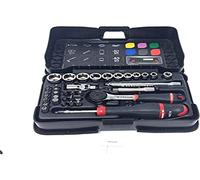 Facom R.161-6P6 Ratchet Set Plus 6-Sided Sockets, Multicoloured, 1/4", Set of 37 Pieces