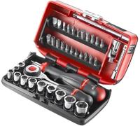 Facom R.360NANO-U1 Nano Ratchet Socket Set with Rotating Handle, 1/4" (38