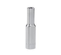 Facom R.5.5LAT 1/4in Drive 6-Point Deep Socket 5.5mm - Chrome Vanadium Satin Finish.