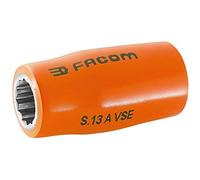 FACOM S.14Avse Series S.Avse Insulated 12-Point 1/2" Socket, 1000 Volt, 14 mm Size