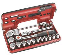 Facom S.360DBOX112 21 Piece 1/2" Drive Metric Bi-Hexagon (12-Point) Socket Se...