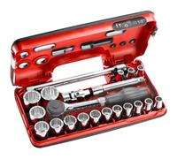 FACOM S.360DBOX112 Series S.360D 1/2" 12-Point Metric-Size Socket Set, 21-Piece