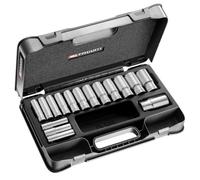 FACOM S.405AE Series S.405 1/2" Long-Reach Metric 6-Point Sockets Set, 16-Piece