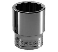 Facom SC.S Socket 0.5-Inch 12-Sided 25 mm Rouge et Noir