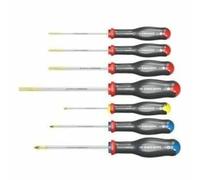 FACOM Set of 7 Protwist Screwdrivers - Ergonomic Non-Slip Handles - Phillips + Pozidriv + Flat Slotted - at.7Pb