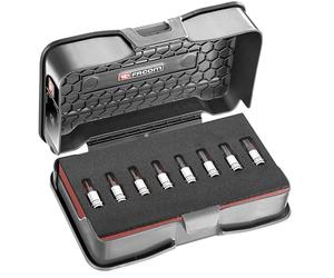 FACOM - Set of 8 High-Precision Machining Ogv Grip 6-Point 1/4 Piece Bit Set - RTM.J8MGRPPB