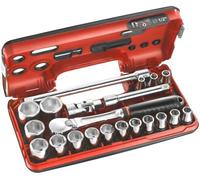 Facom SL.DBOX1 Hexagon Socket Set in Detection Box, 1/2" Drive, 8mm-32mm, 21 Pieces