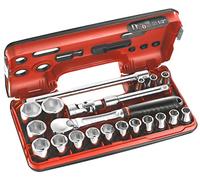 Facom SL.DBOX1 Hexagon Socket Set in Detection Box, 1/2" Drive, 8mm-32mm, 21 Pieces