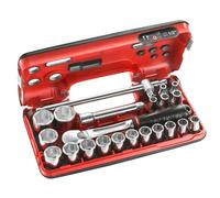 FACOM SL.DBOX4-1/2 Inch Metric 6-Point Socket Set - 22 Pieces