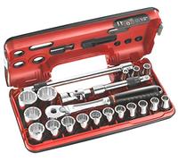 Facom 21 Piece 1/2" Drive Locking Bi Hex Socket Set Metric in Detection Box 1/2"