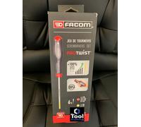 Facom Slotted Flat Phillips PH1 PH2 Mixed Protwist Screwdriver Set 6 Piece Set