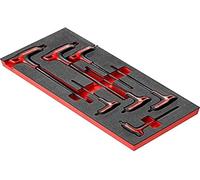 Facom MODM. 89txa 7 Male T Handle Torx Wrench Set, Black/Red
