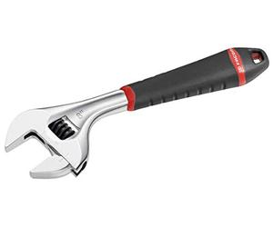 FACOM - Wrench - Quick Adjustment with Nut - Versatile Extra-Large Opening - Single Side Graduation in mm - Shiny Chrome Body - Bi-Material Handle - High Strength - 101.10G