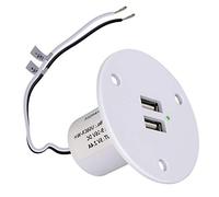 Facon 12V RV USB Charger Socket, 5V/2.4A Dual RV USB Outlet, Wall Mount RV USB Charging Port, for RV Trailer Camper Boat Marine Motorhome (White)