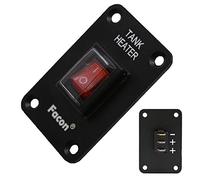 Facon 12Volts Switch Box Panel, 10Amps Rocket On&Off Switch with Red Indicator Light for RV Tank System, IP66 Waterproof Control Gang Kit System for RV Tank Heating Pad