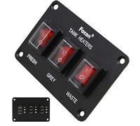Facon 12Volts Switch Box Panel, 30Amps Rocket On&Off Switch with Red Indicator Light for RV Tank System, IP66 Waterproof Control Gang Kit System for RV Tank Heating Pad