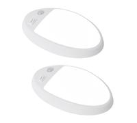 Facon 2Pack 12V DC RV Interior Light with PIR Motion Sensor & 3-Way Switch - Small Oval Pancake Ceiling Dome Light, 6000K Daylight White, ETL Listed for RV, Motorhome, Camper, Boat