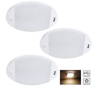 Facon Fashion LED Bright Pancake Light with USB Charger(5V 2.4A), 12Volt Interior Ceiling Dome Light with On/Off Switch, for RV Motorhomes Camper Caravan Trailer Boat, 3Packs