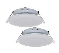 Facon Round 12V LED Puck Light Recessed Mount Down Light for Campervan Motorhome Caravan Trailer Boat Marine and Vehicle (Pack of 2)