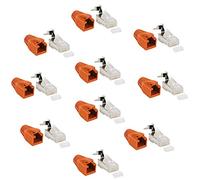 Faconet 10 pices RJ45 Network Connectors CAT 7A CAT 6A CAT7 to 10 Gigabit Crimp Plug Modular Connector Kink Protection Case Installation Cable Network LAN Patch Cable Cat7 Cat8.1 AWG23 Insertion Aid
