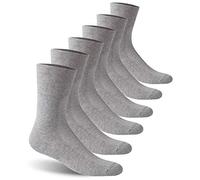 Facool Diabetic Neuropathy Socks, Unisex Dress Crew Cotton Edema Non-Binding Diabete Men Women Losse Top Seamless Toe Cushioned Soft Comfortable Socks, 6 Pairs Grey XL