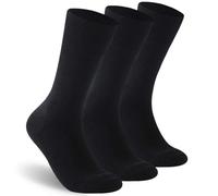 Facool Diabetic Socks for Men Women, Merino Wool Soft Non-Binding Top Circulatory Medical Socks for Diabetes, Circulation, Swollen Feet, Neuropathy, Edema, 3 Pairs Black Medium