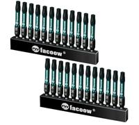 Facoow 2" Long 24 Pack T30 Torx Bit Set with Magnetic Tips, Star Bits, S2 Alloy Steel Impact Torque Set