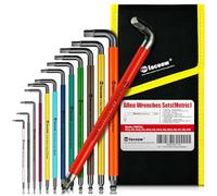 Facoow Allen Wrenches Sets, 13pcs Full Size Metric Hex Key Set with Tool Organizer Bag, Heavy Duty Extra Long Arm Allen Wrenche Sets, Ball End Allen Keys, Color Coded Premium Allen Wrench Set