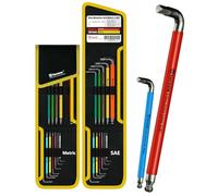 Facoow Allen Wrenches Sets, 26pcs Full Size SAE & Metric Hex Key Set with Tool Organizer Bag, Heavy Duty Extra Long Arm Allen Wrenche Sets, Ball End Allen Keys, Color Coded Premium Allen Wrench Set