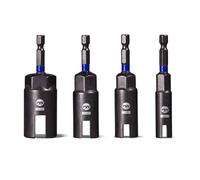 Facoow Wing Nut Driver Set -4 Pcs Power Wing Nut Socket Bit for Wing Nut, Eye Bolt, Screw Hook, Wire Twisting, Durable CR-V Steel, Color-Coded 9mm, 12mm, 15mm, 18mm Sizes for Easy Selection