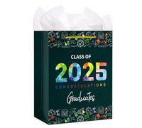 FaCraft 2025 Graduation Gift Bags-11.5" Medium Gift Bag with Tissue Paper Class of 2025 Graduation Gift Bags with Handle Congratulations Graduation Bag for College High School Senior Junior Graduates