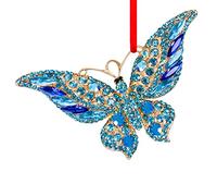 FaCraft Butterfly Christmas Ornaments 2023 Blue Butterfly Ornaments for Christmas Tree Decorations Metal Butterfly Decorations Butterfly Hanging Ornaments Gifts for Sisters Girls Mom Women
