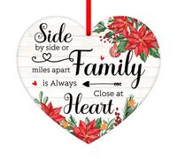 FaCraft Family Christmas Ornaments 2023 Side by Side Or Miles Apart Family Christmas Ornaments for Christmas Tree Decorations for Men Women Mom Dad Grandma Grandpa Sister Xmas Gifts