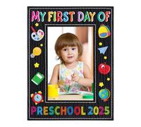 FaCraft First Day of Preschool Gift 2025 - My First Day of Preschool Picture Frame Sign for Girls Boys Kids Daughter Son Students Prek Photo Frame Gift Back to School Supplies from Teacher Parents