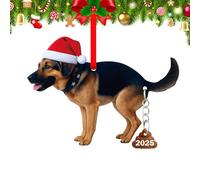 FaCraft German Shepherd Christmas Ornament 2025-2D Acrylic Dog Funny Black German Shepherd Ornament for Christmas Tree Decorations GSP Pet Xmas Gift for Women Men Dog Lovers Friend Family
