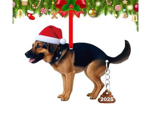 FaCraft German Shepherd Christmas Ornament 2025-2D Acrylic Dog Funny Black German Shepherd Ornament for Christmas Tree Decorations GSP Pet Xmas Gift for Women Men Dog Lovers Friend Family