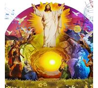 FaCraft Musical Easter Cards Religious - He is Risen Jesus Resurrection 5-Layer 3D Pop Up Card with Light & Sound, 8.7"x7" with Envelope, Blank Insert, Seal, Plays Hallelujah for Family Church