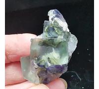 FACSER Natural crystal rough 18.2gNatural Rare Green Purple Heart Fluorite mica associated Stone and Crystal Quartz GEM