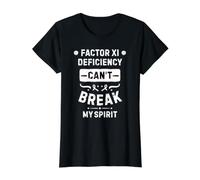 Factor XI Deficiency Can't Break My Spirit Value Graphic T-Shirt, Women, Black, S