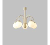 Factory 6-Lights Glass Chaner Modern Flush Mount Ceiling Light Fixture Round Sputnik Pendant White Green Nordic Mid Century for Bedroom Dining Room Living